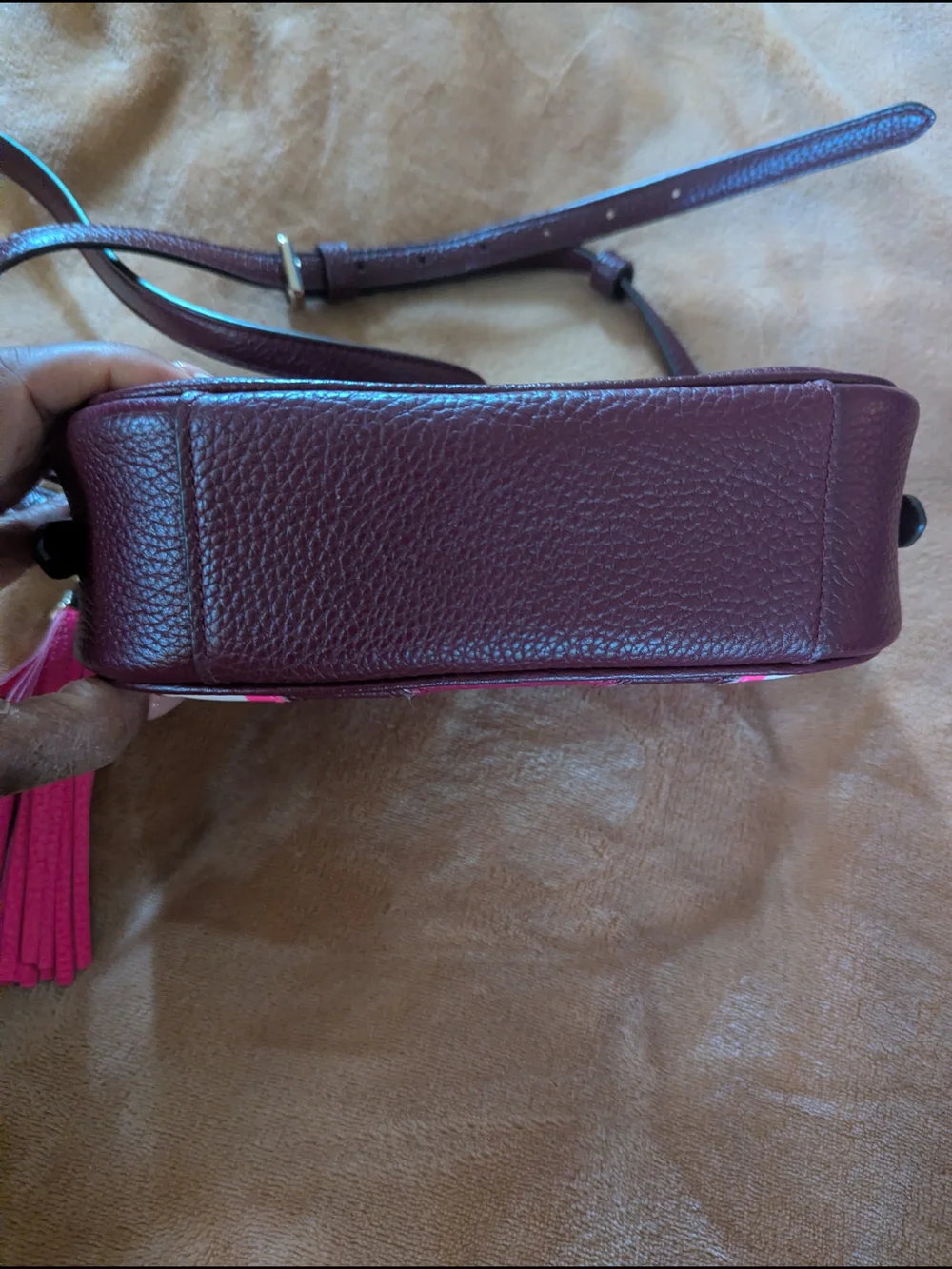 Kate Spade Pink Burgundy Chevron Crossbody Bag